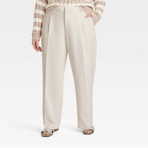 a. new day Cream Women's Signature Crepe Essential Trouser. Size 17 Short.